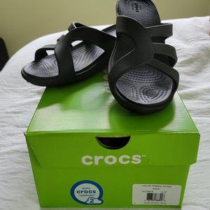 Black slip on Crocs size 10